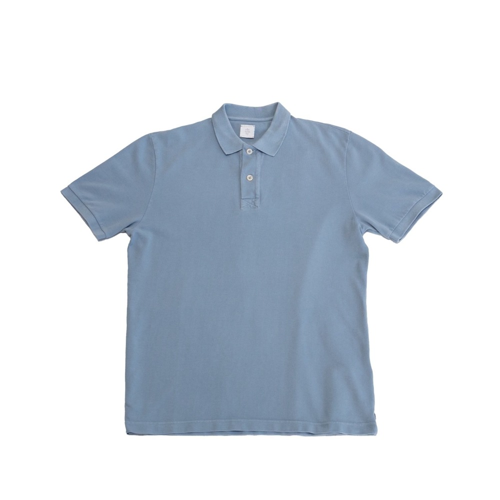 495$‎ Eleventy Platinum Polo Shirt Light Blue Cotton Made in Italy Size S Slim